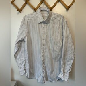 Ermenegildo Zegna Woven Grid Burgundy Check Spread Collar Shirt‎ Size 42/16.5